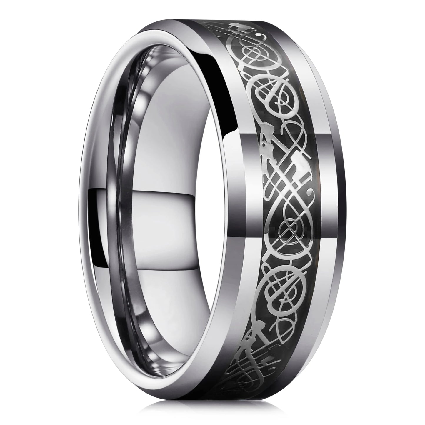Rings | 8mm | Titanium Steel | Unisex Silver Matte Brushed Wedding Band