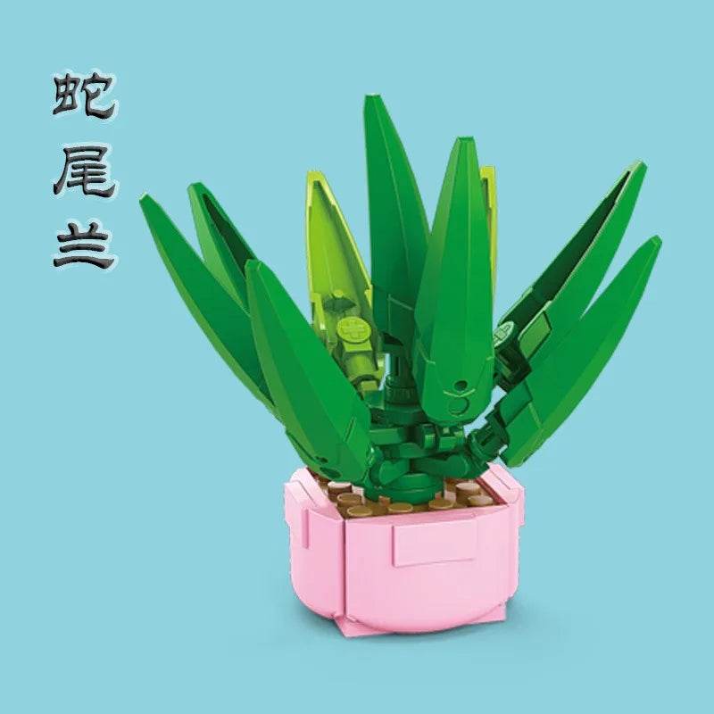 Premium Building Block Flower Succulent Model Desk Decor - ToylandEU