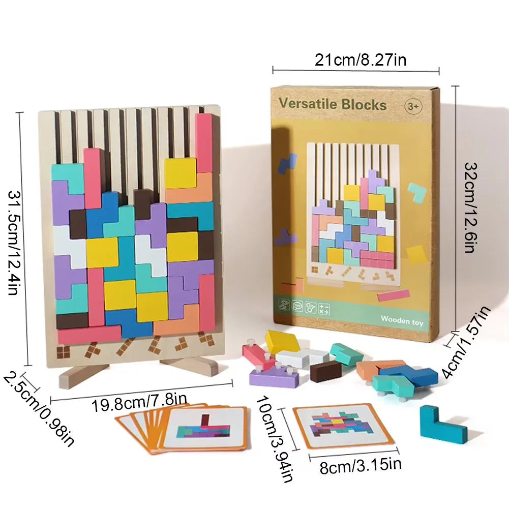Wooden 3D Russian Blocks Puzzle | Colorful Blocks | Educational | Ages 6-12