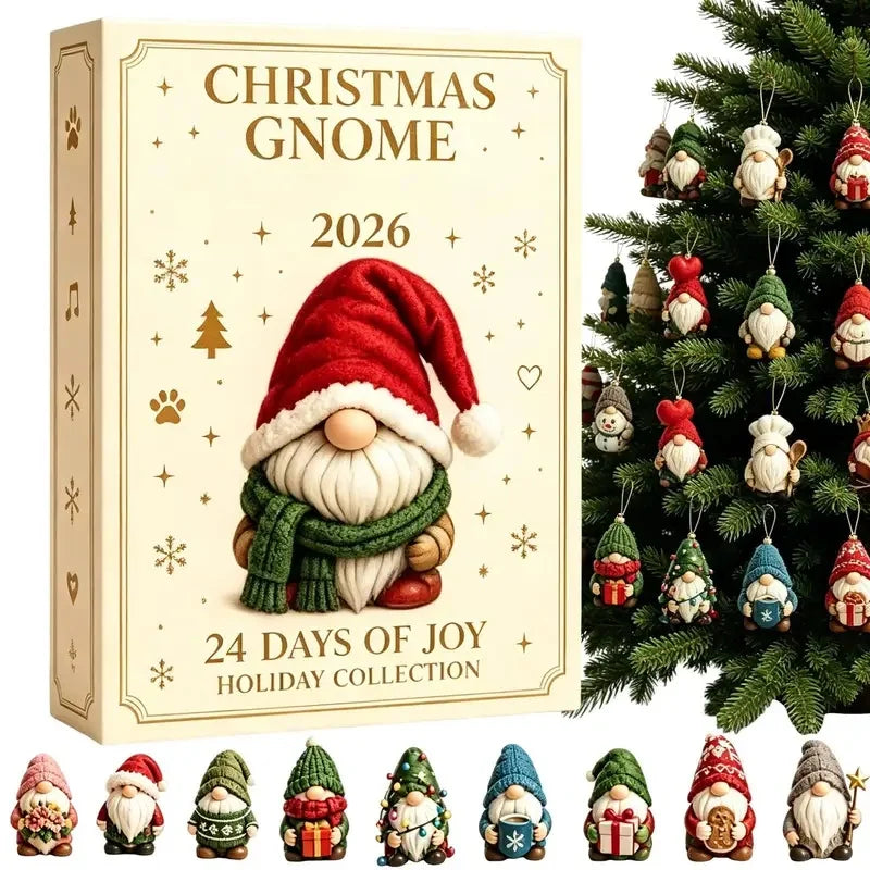 Advent Calendar | 2026 Gnome Figurines | 24 Day 2D Cute Countdown | Holiday Surprise Gift For Adults