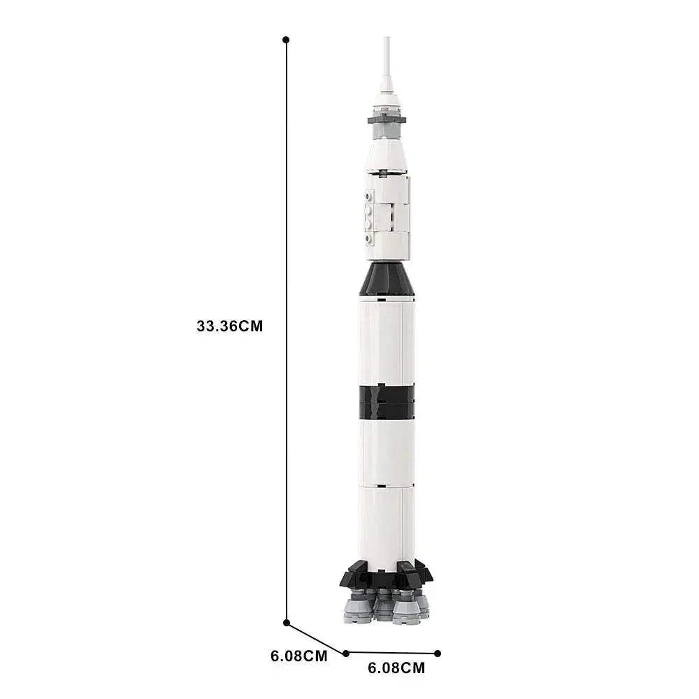 Moc Saturn V Scale Rocket Building Blocks Educational Gift - ToylandEU