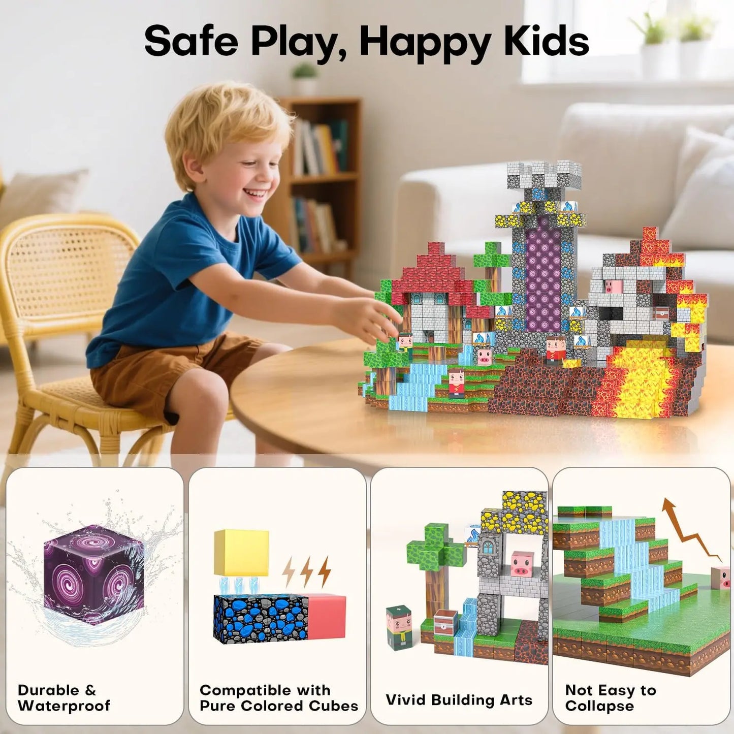 Magnetic Building Blocks Set | For Ages 4-12 | CE FCC | Montessori Toy