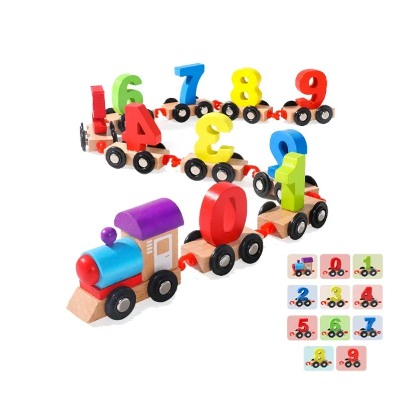 Wooden Train Set For Kids Educational Track Toys Gift