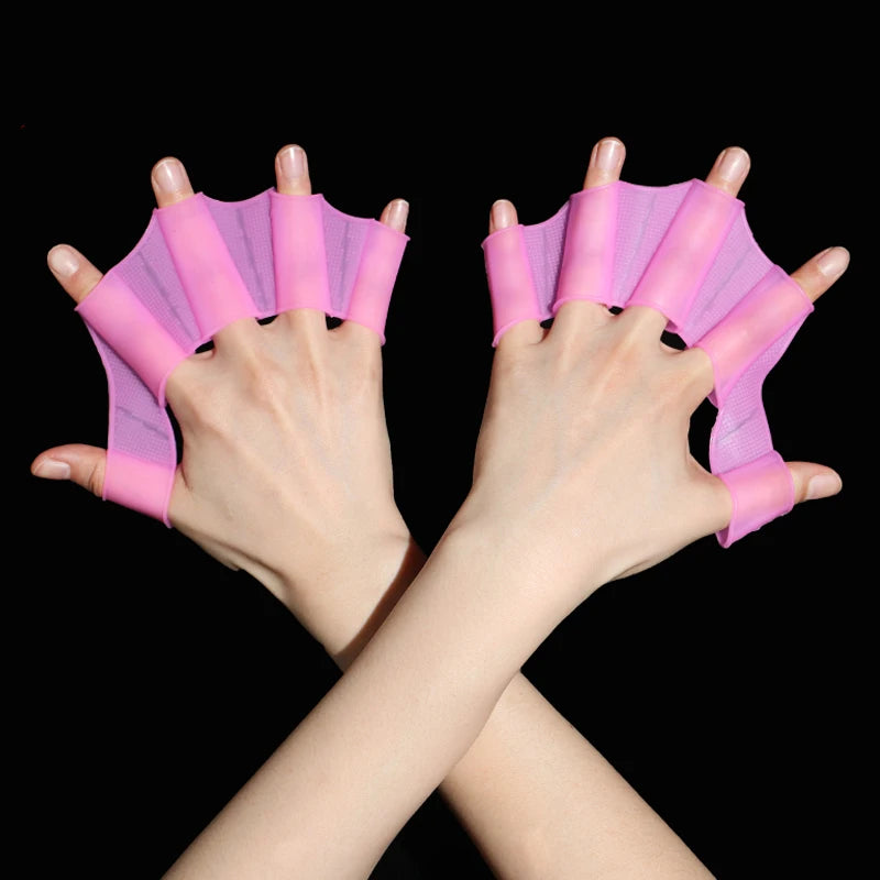 Silicone Hand Fins | Adult Size | Half Palm Covers | Freestyle Trainer
