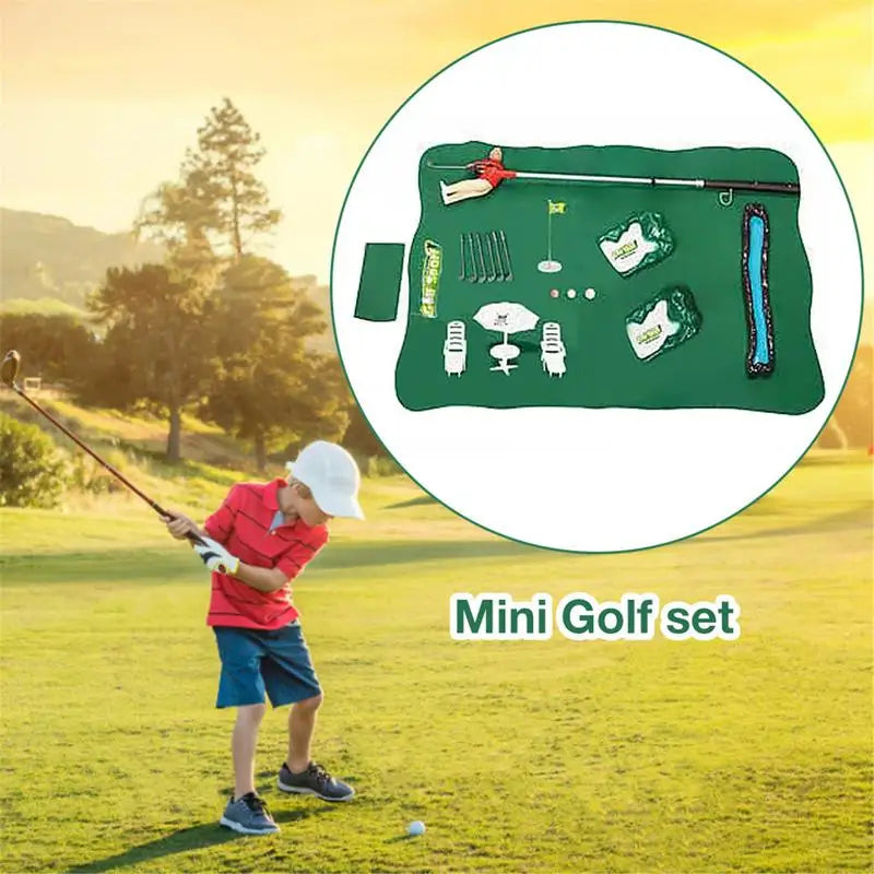 Kids Mini Golf Set with Adjustable Club Size - Indoor and Outdoor Golf Practice Toy
