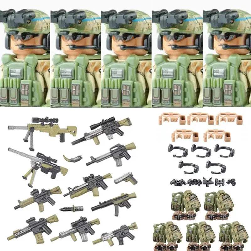 Military Special Forces MOC Building Block German KSK Special Forces Soldier Figure SWAT Army Gun Waffen Vest Backpack Brick Toy - ToylandEU