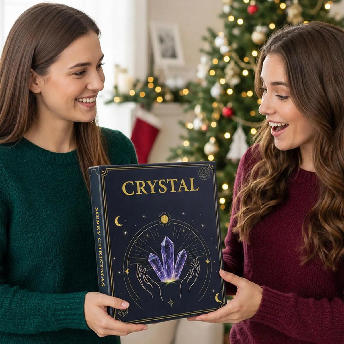 Advent Calendar | 24 Day Crystal Mineral Collection | Guide Card Included | Gift For Women And Girls