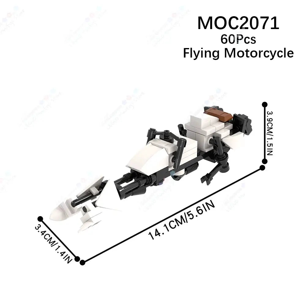 MOC2071 Interstellar Series Scout Flying Bike MOC Building Blocks Sci-Fi Movie Soldiers Air Vehicle Model Assembly Toys For Kids - ToylandEU