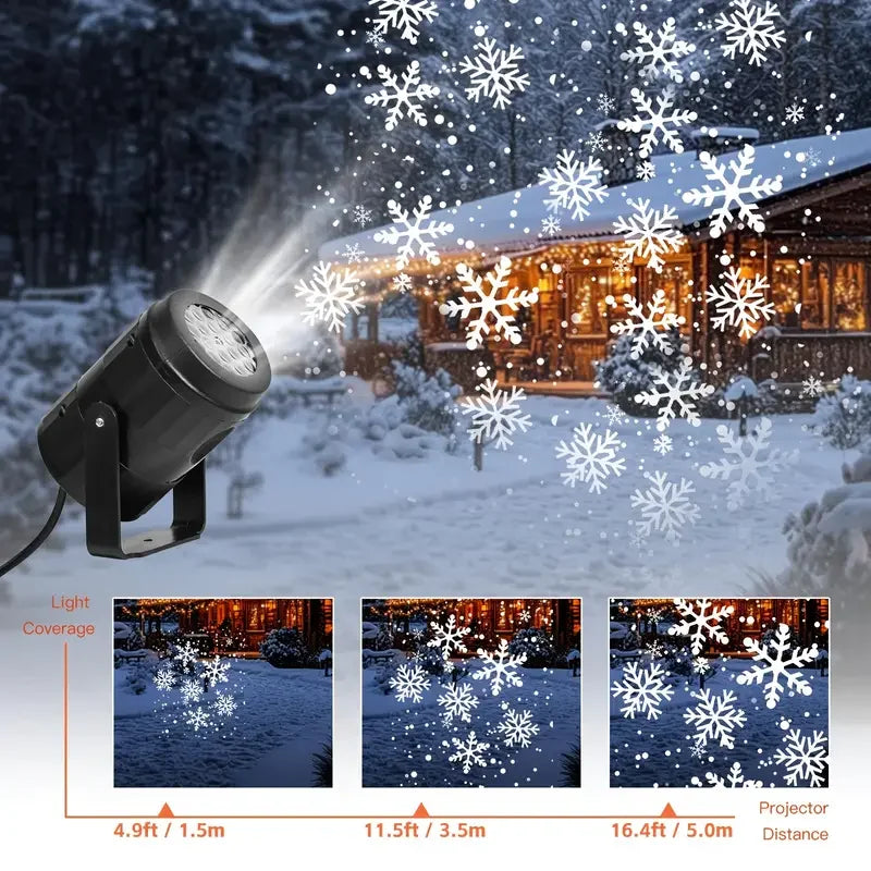 Snowflake Projector Lights | USB Powered | Rotating Patterns | Xmas Party Decor