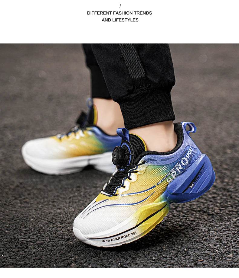 Mesh Breathable Running Shoes For Boys With Kids Buttons - ToylandEU