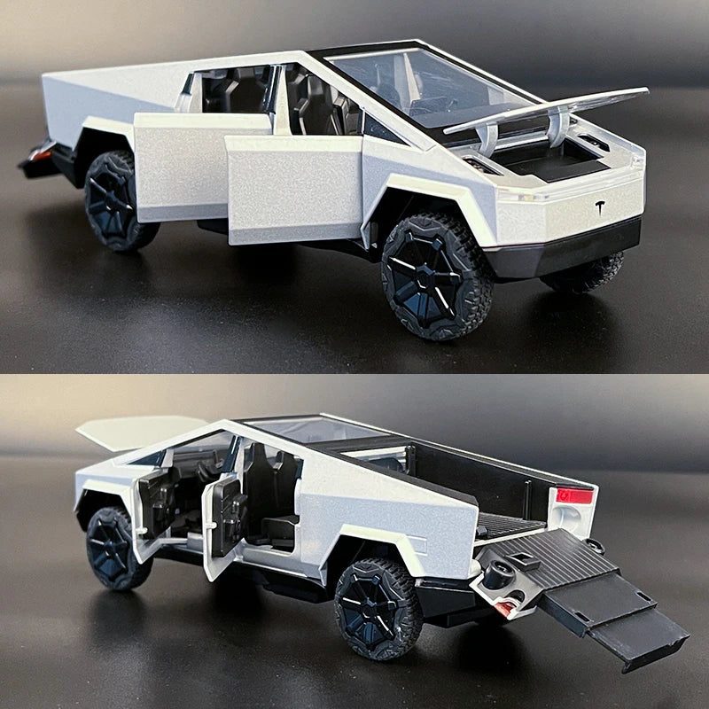 1:32 Scale Tesla Cybertruck Model Y Diecast Alloy Toy Car with Trailer - ToylandEU