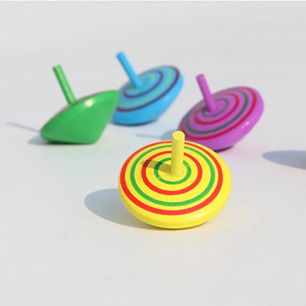 Colorful Wooden Gyroscope Toys Set - Pack of 10 - ToylandEU