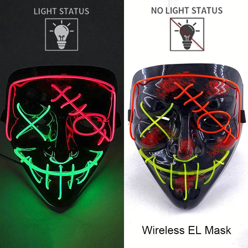 Premium LED Mask Purge Neon Glow For Halloween Cosplay - ToylandEU