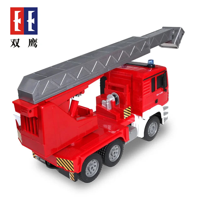 Remote Control Double E517 Fire Truck Toy with Retractable Ladder - ToylandEU