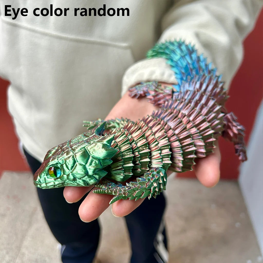 Vibrant 3D Printed Lizard Statue For Colorful Home Decor Gift