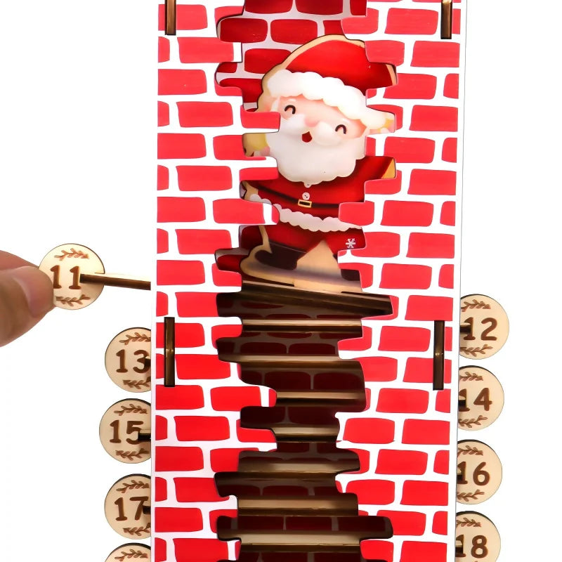 Advent Calendar | 2026 Wooden Santa Claus | 24 Day Countdown Ornament | Christmas Home Decor