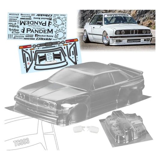 Transparent Wide-body E30 M3 RC Car Toy with Accessories - ToylandEU