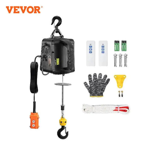 1500W VEVOR Electric Hoist Winch - 1100lbs Capacity & Remote Control