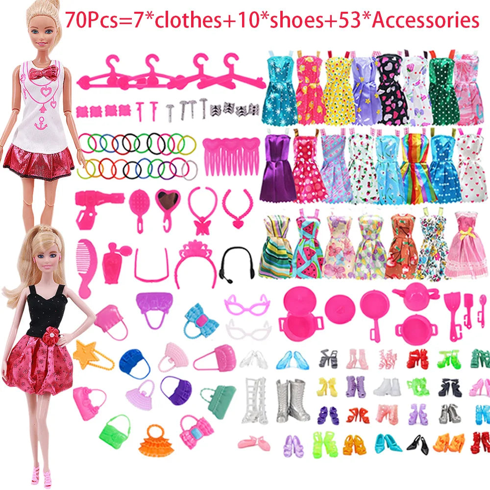 Complete 30cm Doll Accessories Set With Clothes Shoes Jewelry