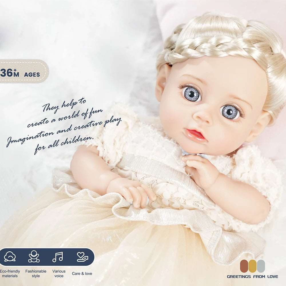 14 Inch New Reborn Doll 35CM Girl Voice Doll With Fashion Clothes - ToylandEU