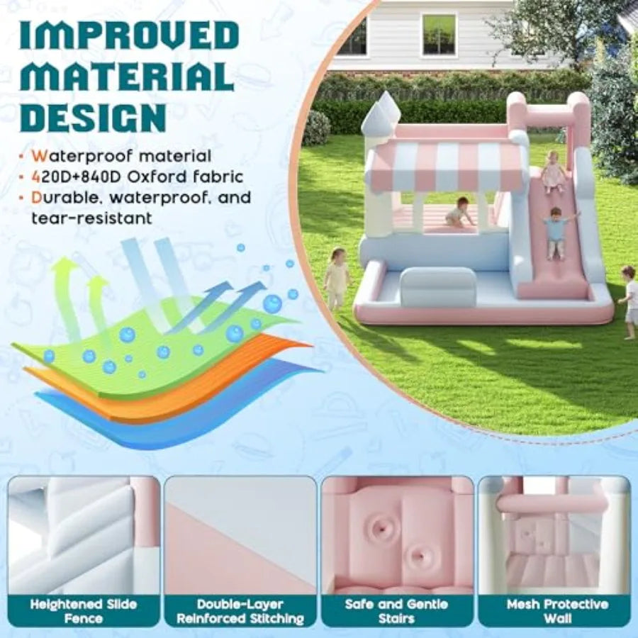 Inflatable Bounce House With Water Slide For Indoor Outdoor Fun