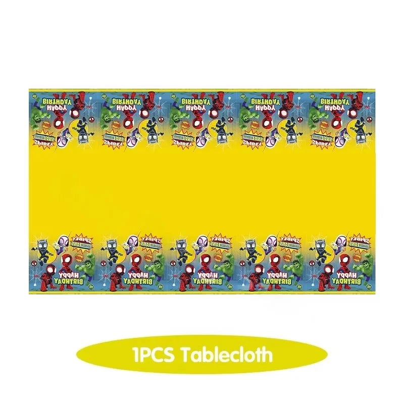 Spider Hero Tableware Kit | Birthday Party Supplies | Plates Cups Tablecloth