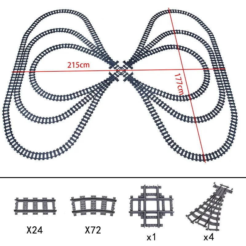Train Track Building Blocks | Compatible With LEGO | Bridge Cross Track | Cross Track Set