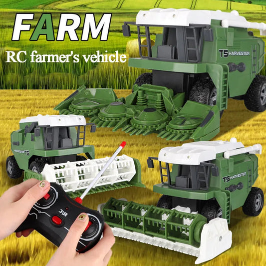 RC Harvester Tractor Truck Model Pusher Simulation Farmer Vehicle With - ToylandEU