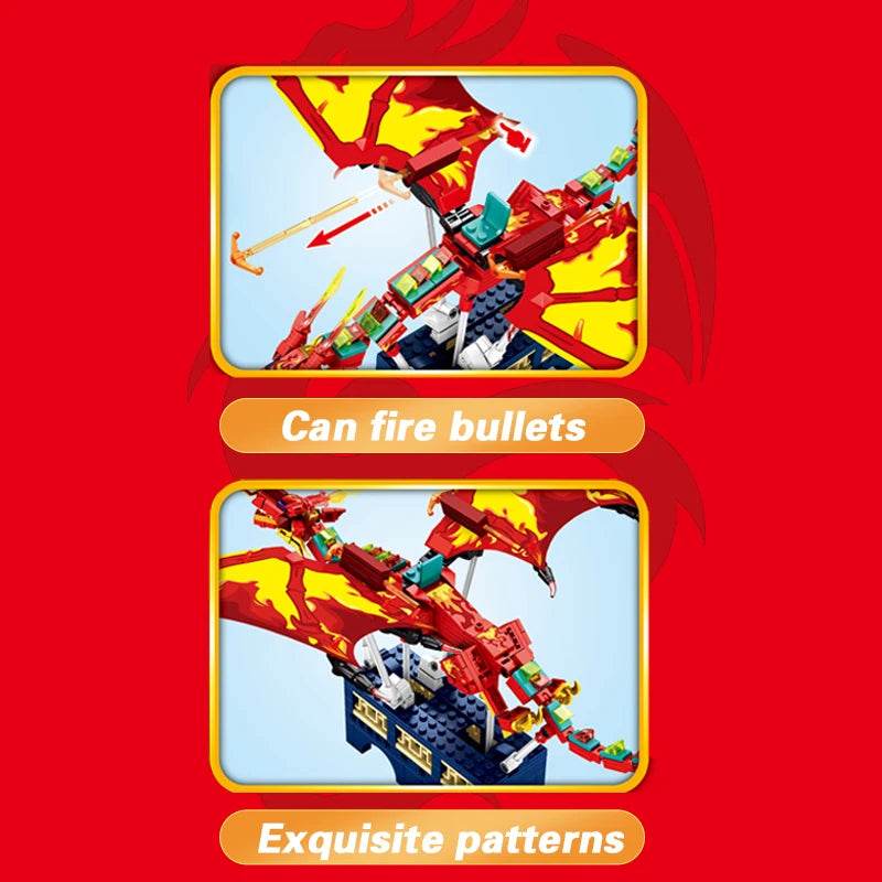 1359PCS Flames Dragon Smaug Building Blocks Model Toy - ToylandEU