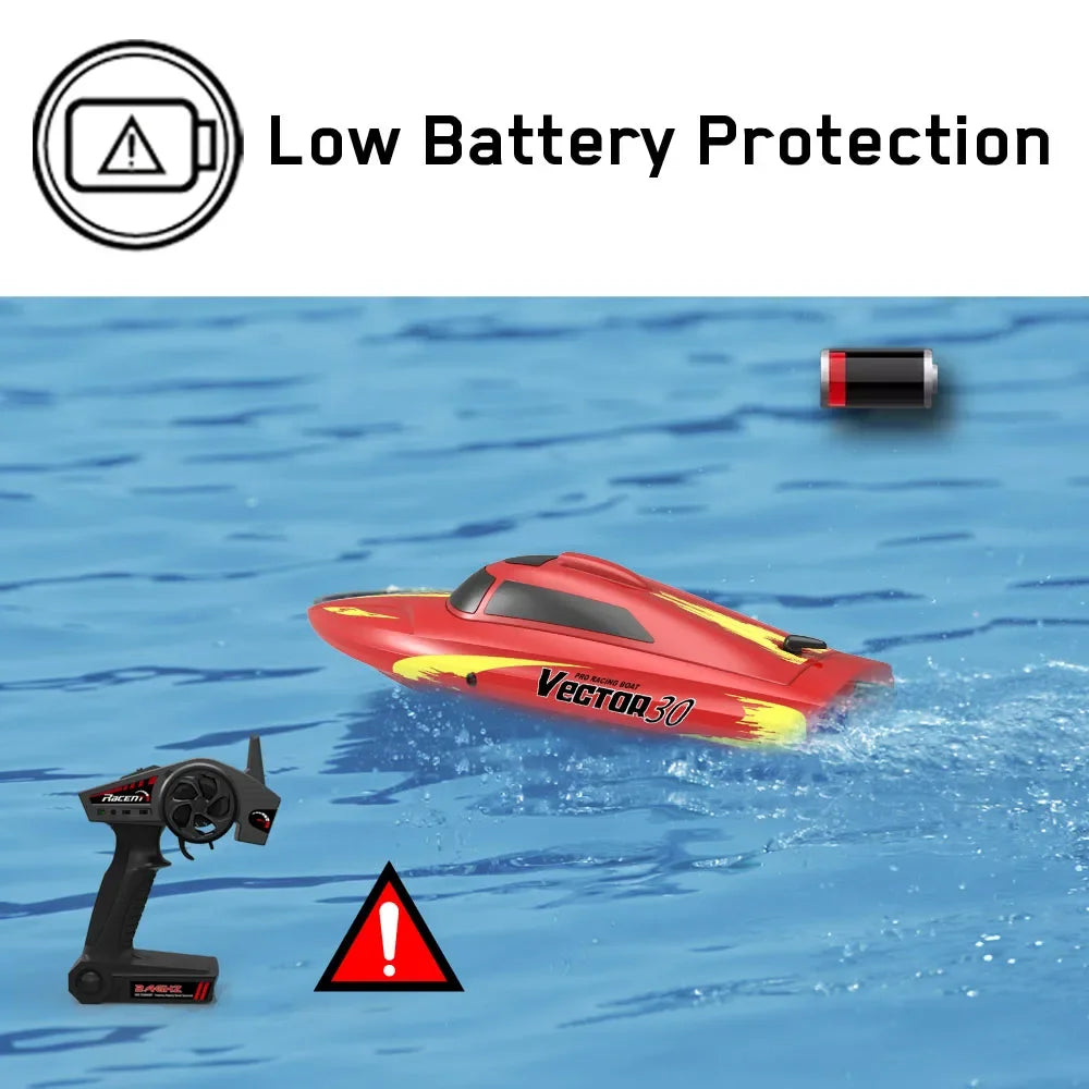 RC High-Performance Waterproof Electric RC Speedboat for Kids - 2.4GHz Remote Control Racing Boat Birthday Gift for Boys