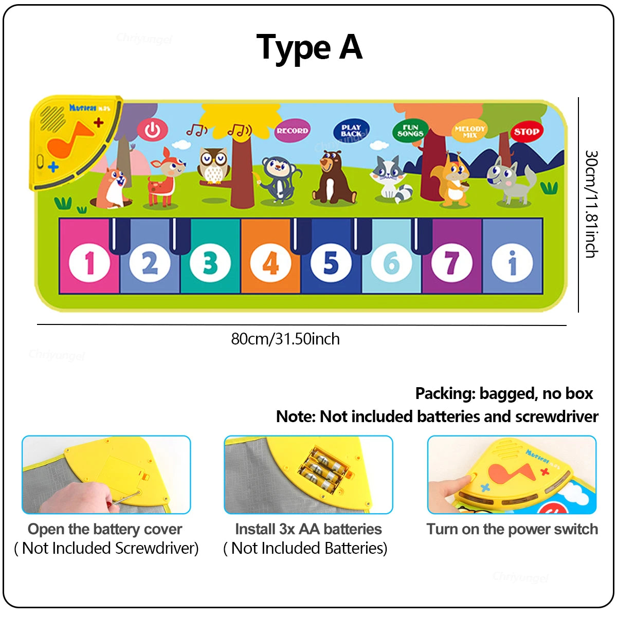 Kids Piano Mat Floor Keyboard Dance Rug For Musical Fun