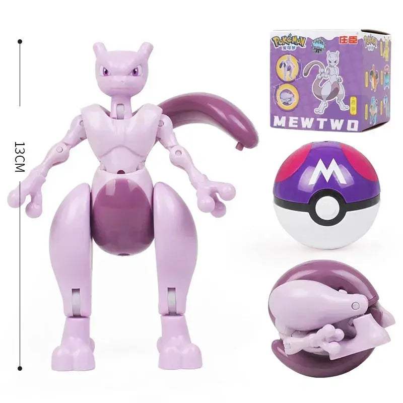 Pokemon Pokeball Anime Figures Toys, Pikachu Gengar Dragonite Snorlax Lapras Pocket Pokeball Toys - CLOUDANIMESTUDIO