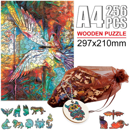 Hummingbird 3D Wooden Puzzle with Key Chain and Mesh Bag for Educational Fun ToylandEU.com Toyland EU