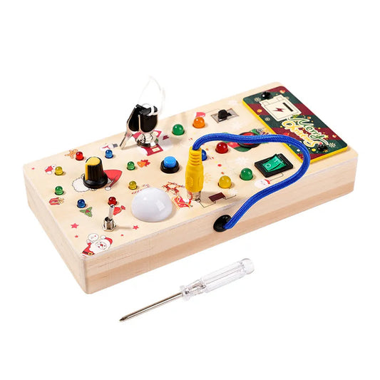 Christmas Circuit Board Wooden Sensory Toy for Kids, 3 Years and Above - ToylandEU