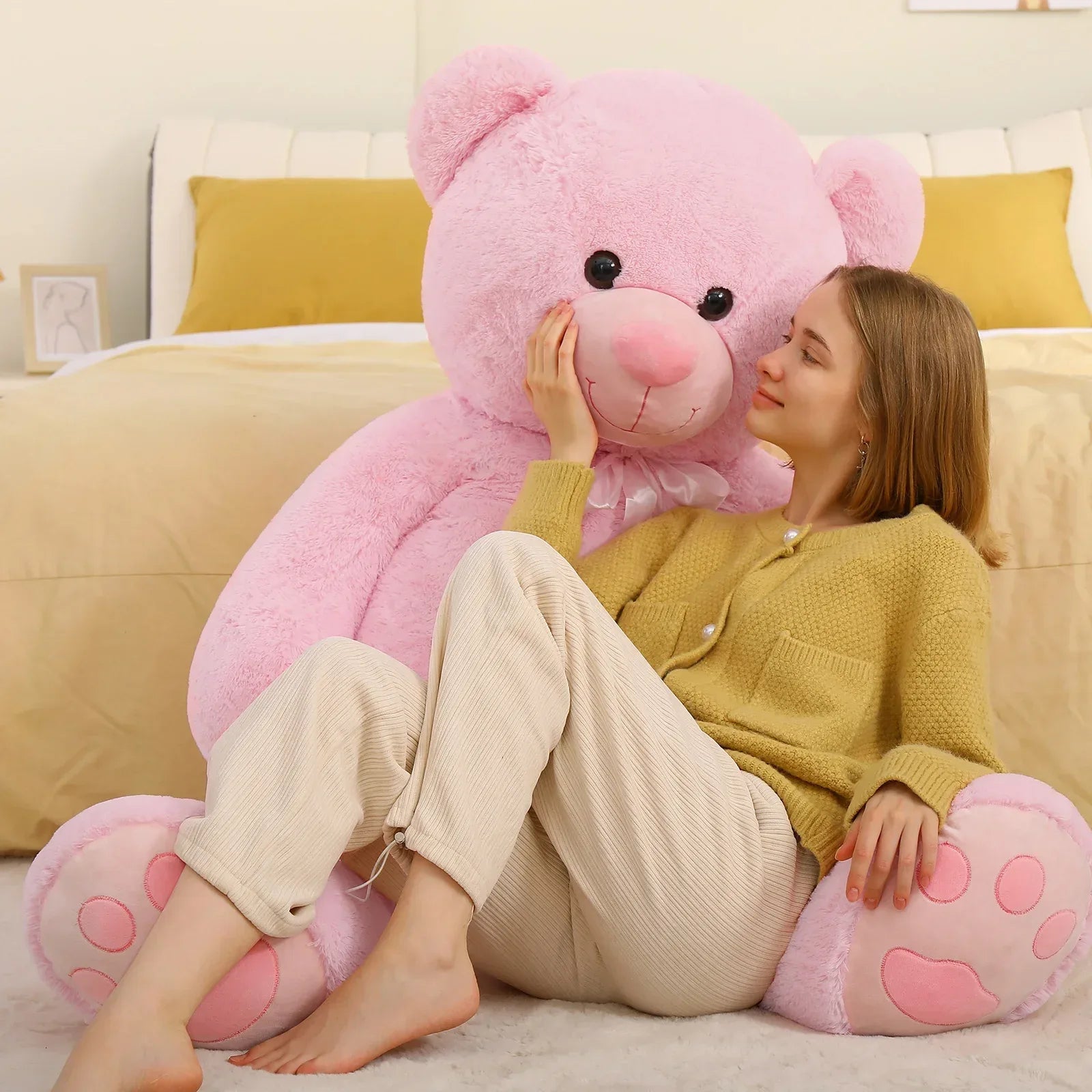 Giant Teddy Bear Pink Plush 5 Feet Tall Valentines Gift - ToylandEU