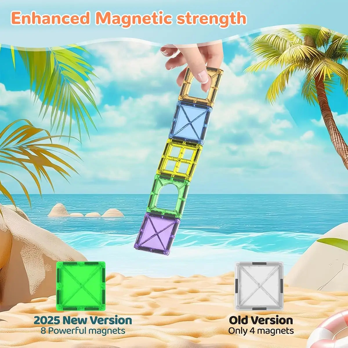 Magnetic Building Blocks | Small Size | Plastic Construction Toy | Ages 4 to 6