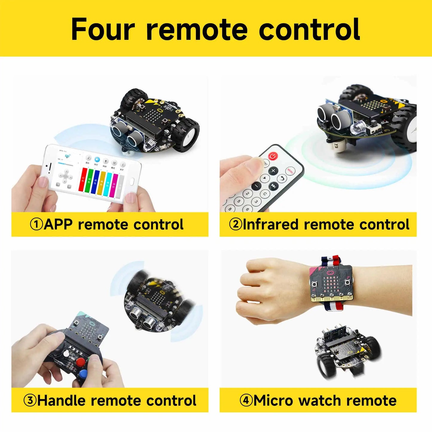 Microbit Coding Robotics Car Kit for STEM Education - Yahboom Tinybit V2 V1 with Python and MakeCode Programming