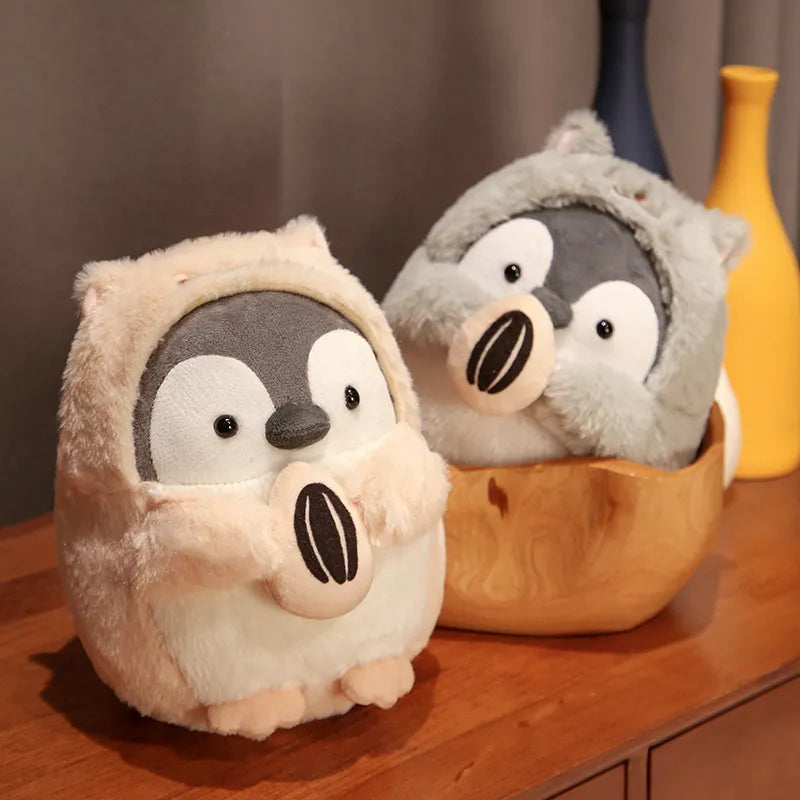 Small Fluffy Penguin Plush Toy Stuffed Animals Soft Cute Outfit - ToylandEU