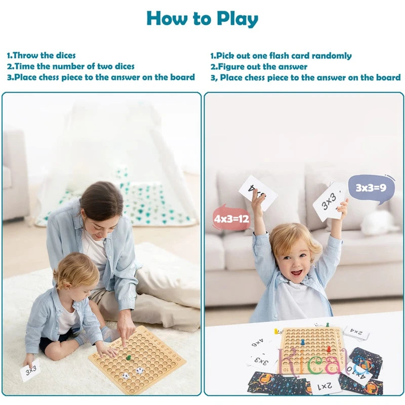 Interactive Wooden Multiplication Learning Game for Kids