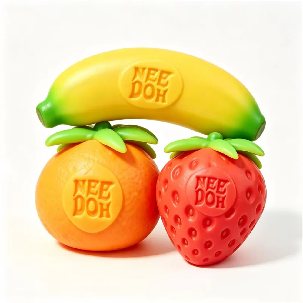 Fruit Stress Ball | Squishy Soft Rubber | Banana Strawberry Orange