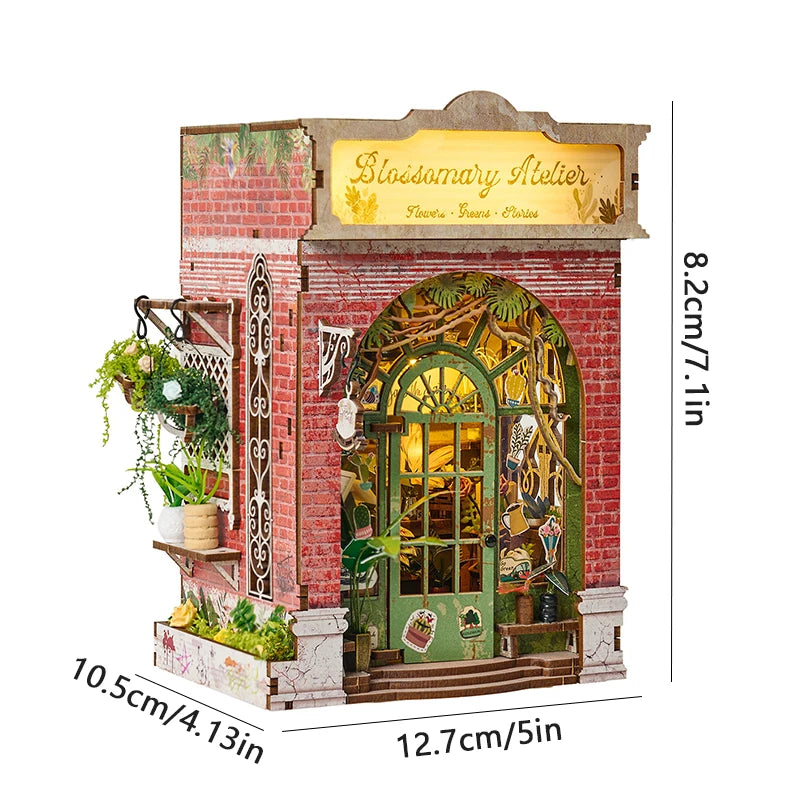 DIY Book Nook Kit | LED Light Included | European Scene | Dollhouse Insert