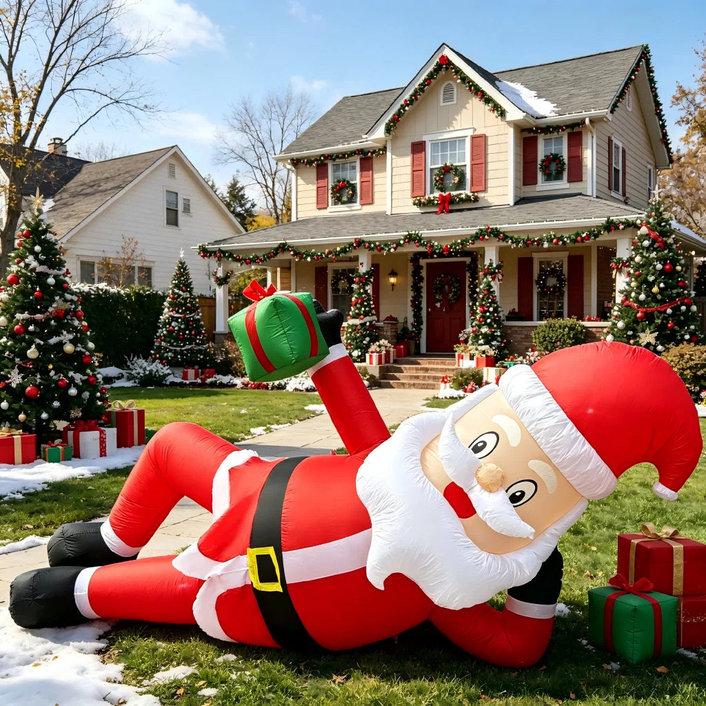 Christmas Inflatable Santa | 11.8 Feet | Built-in LED Lights | Garden Display