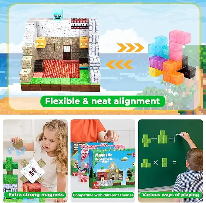 Magnetic Puzzle STEM Toy Set | 150 Pieces | Micro and Large Blocks | Ages 6-12