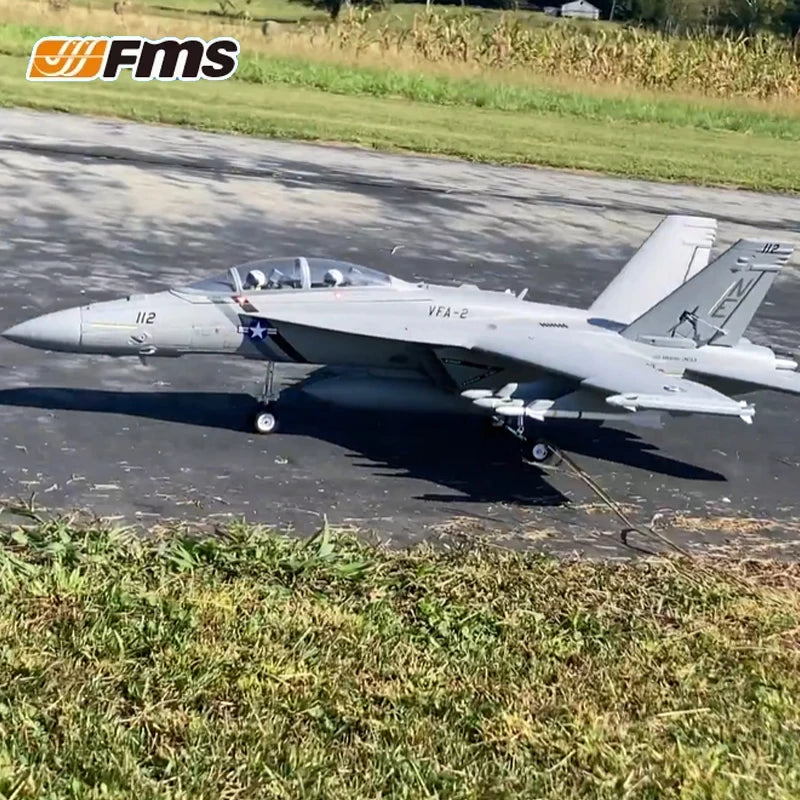 RC Fighter Jet | 70mm EDF F/A-18F Super Hornet V2 | 6S 6CH Retracts & Flaps | FMS PNP