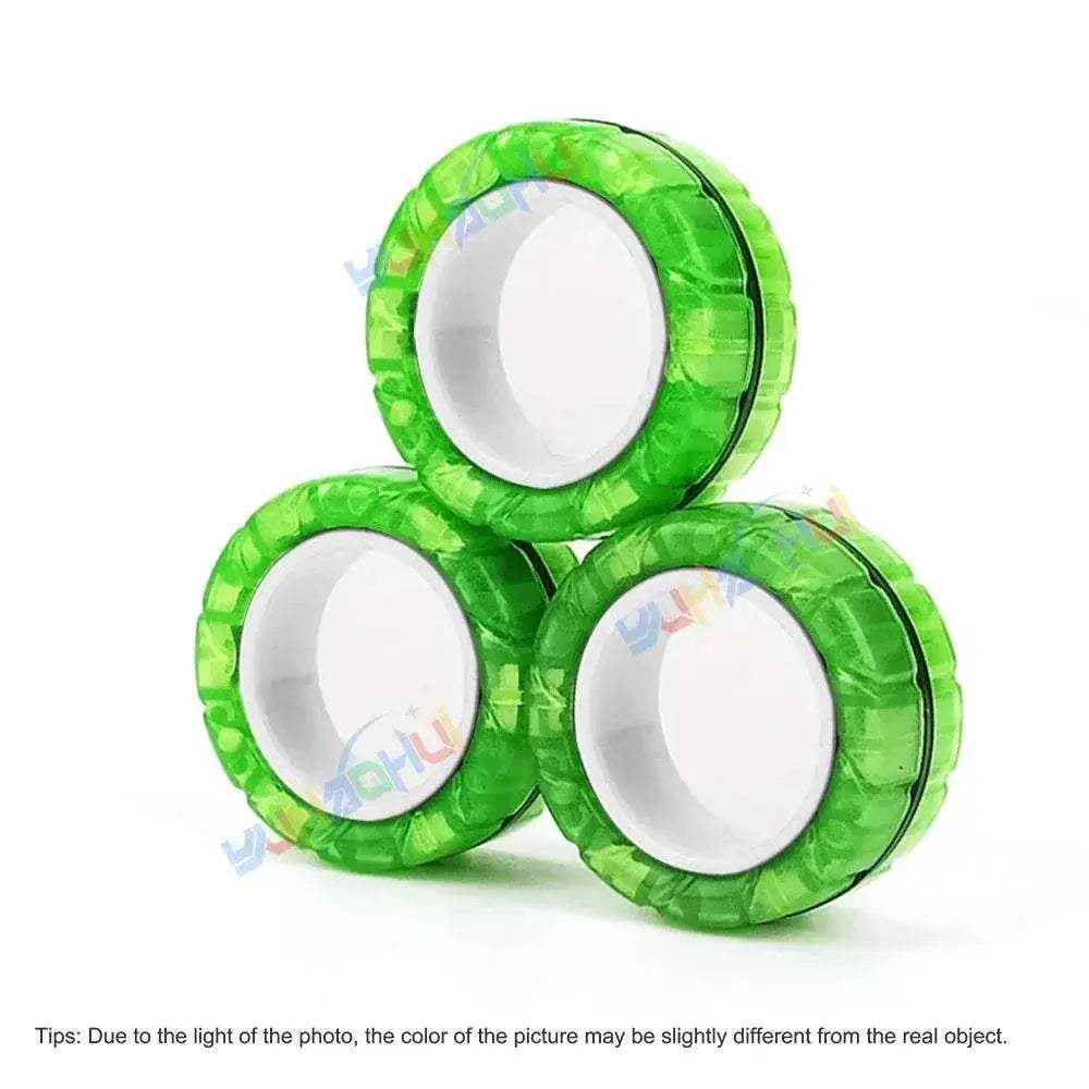 3PCS Fingertip Magnetic Rings Colorful Relief Fidget Toys Set for Adult Magnet Spinner - ToylandEU