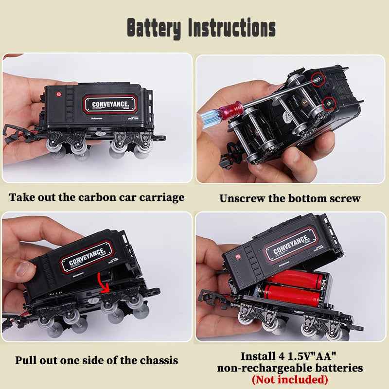 Battery Operated Steam Locomotive Train Set With Light And Sound