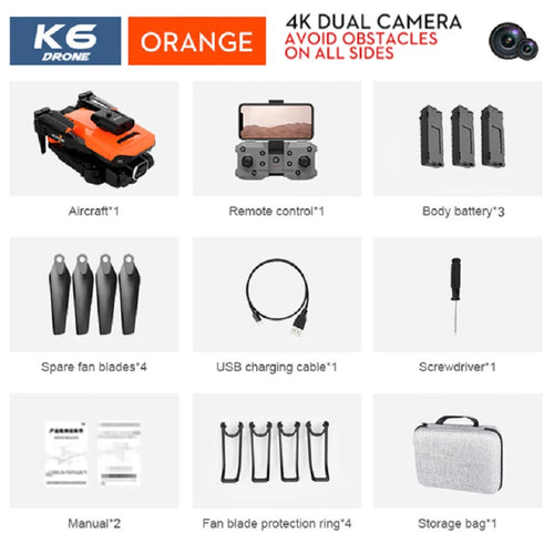 High-Performance K6 Dual Camera RC Drone with Optical Flow Technology ToylandEU.com Toyland EU