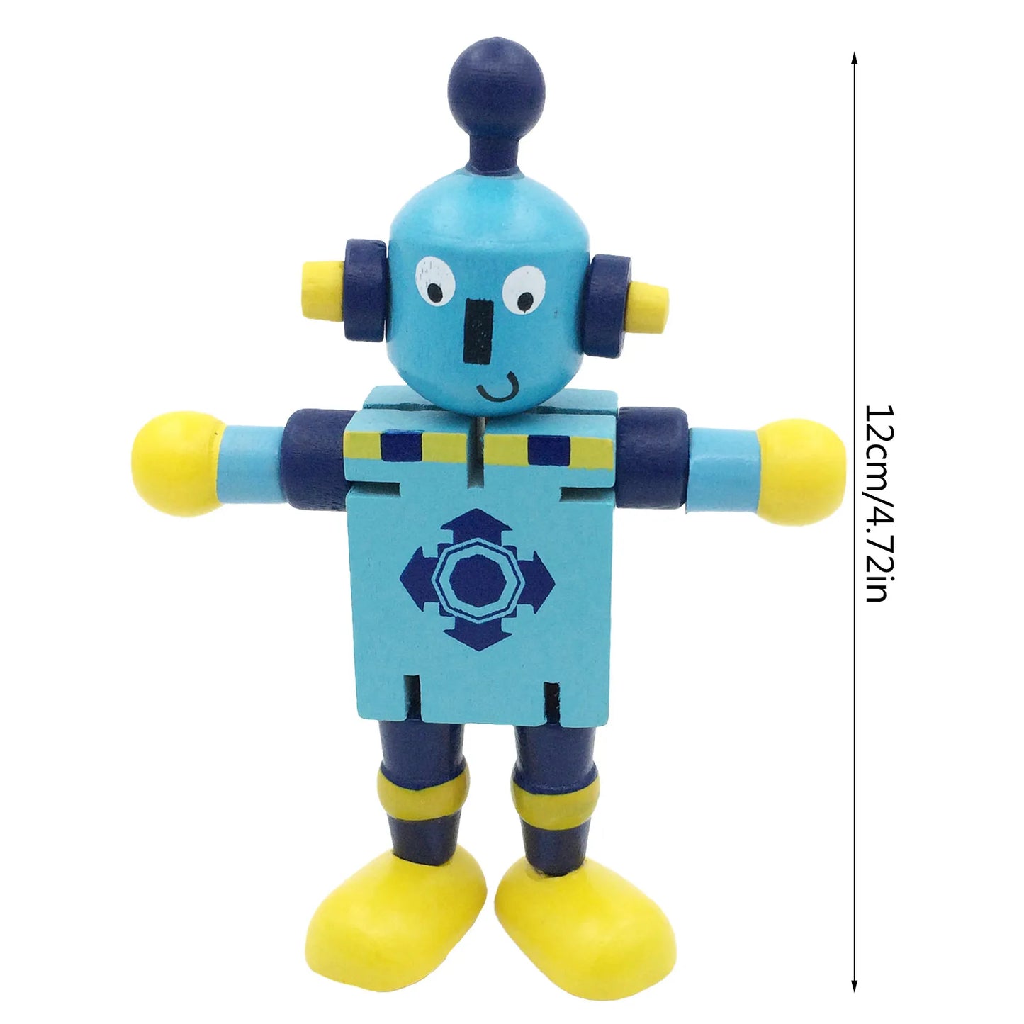 Vibrant Wooden Transforming Robot Toy - Fun Learning for Kids