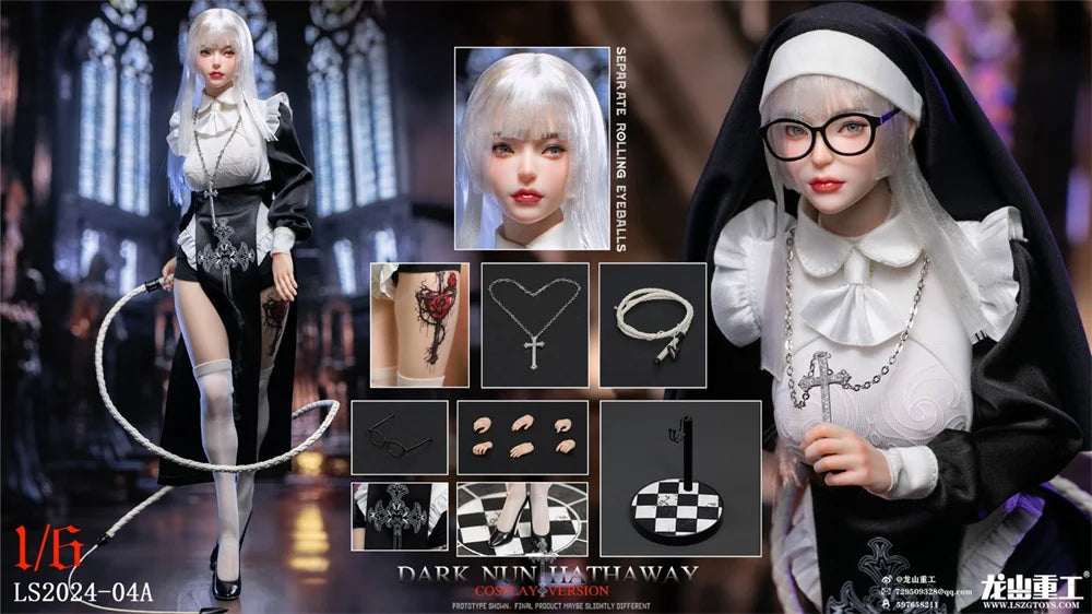 Action Figure Accessory Set | 1/6 Scale | Whip Included | Hathaway Nun Figure