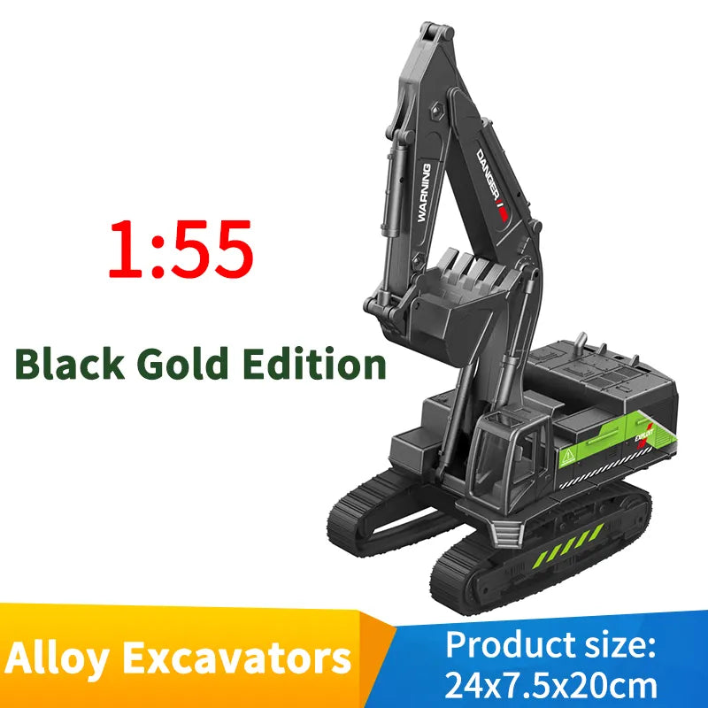 Alloy Excavator Simulation Engineering Vehicles Model Car Truck in 1:55 Scale